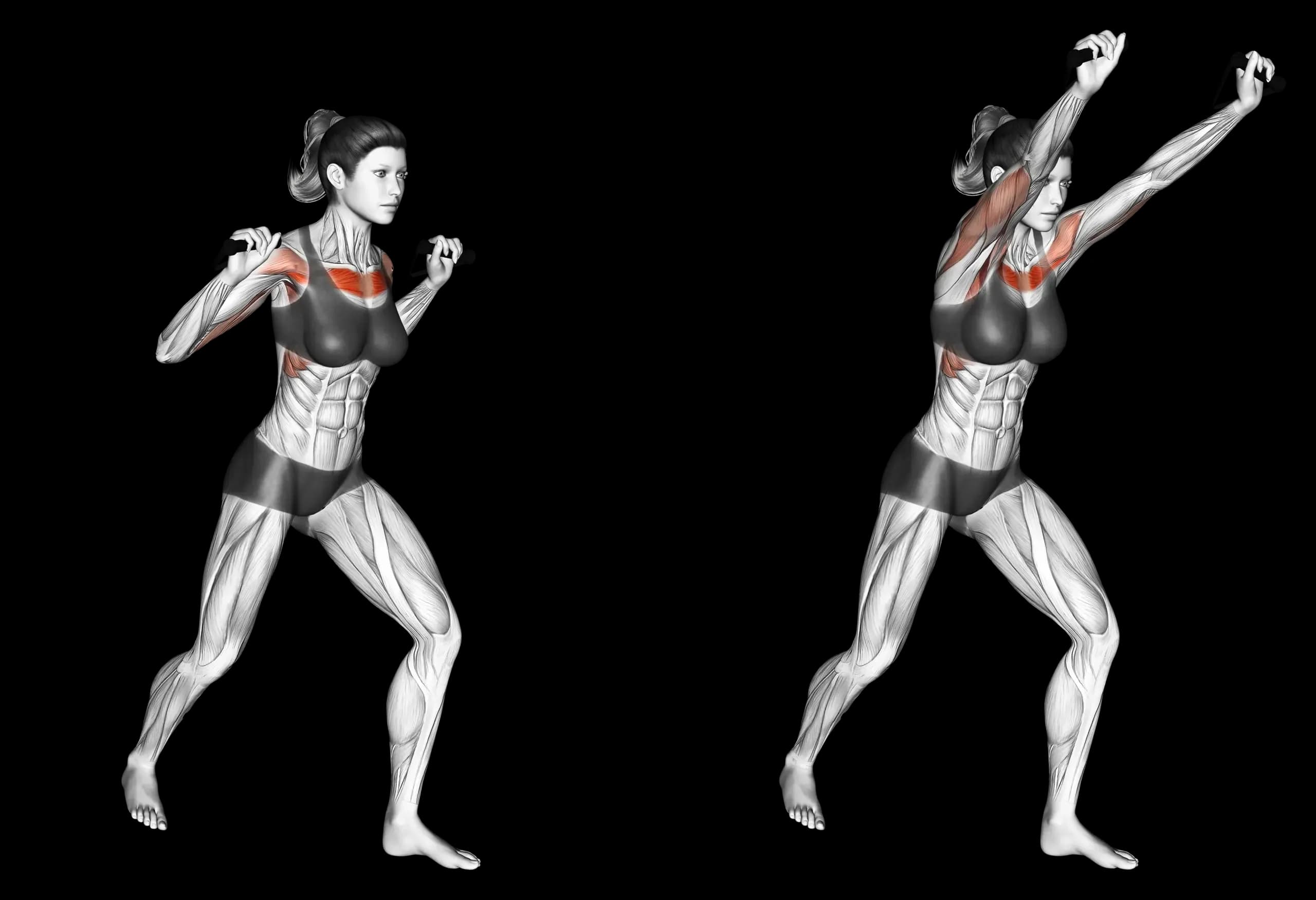 Band Standing Incline Chest Press