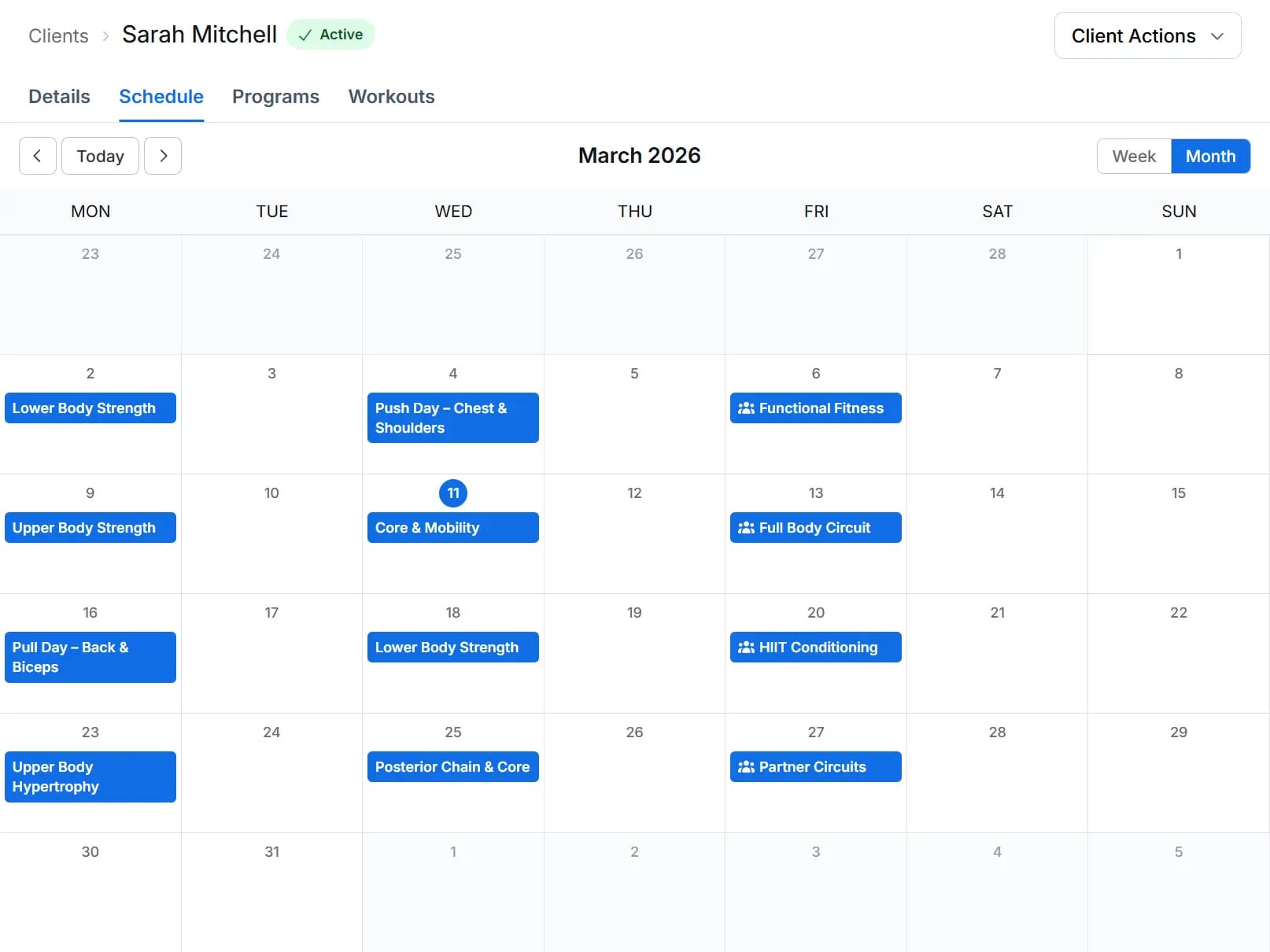 Scheduling & Groups screenshot